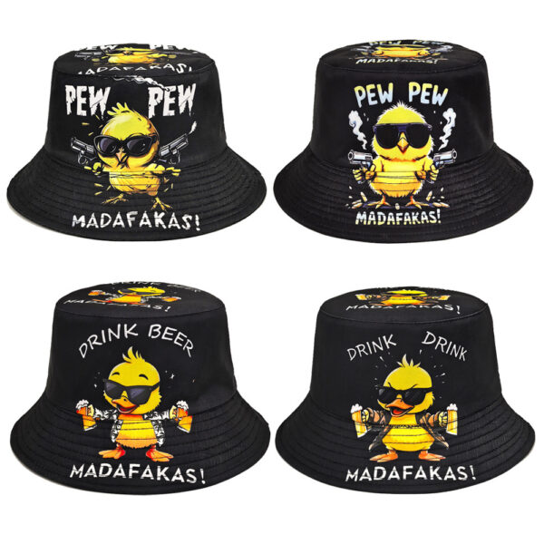 Wholesale Chic Duck Chick Print Bucket Hat Sun Protection Dome Hat for Resale