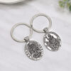 Wholesale Retro Saint Michael and Saint Christopher Metal Keychain Pendant Fashion Accessory Gift