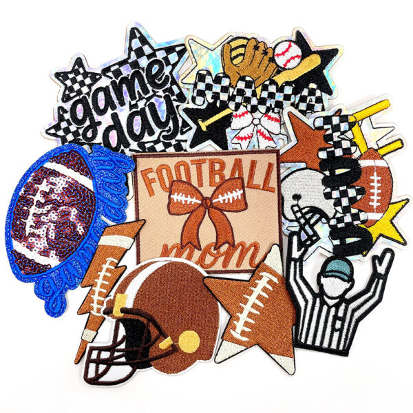 oly-0b8494d2a034daeeaa876b58114493ce Wholesale Stylish Embroidered Patches - Iron-On Rugby Baseball Gameday - Fashion Accessory for Shoes Hats