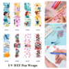 Wholesale 2/8/16pcs UV DTF Stickers Cartoon Girl and Cute Animal Print Pen and Bookmark Stickers