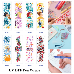 Wholesale 2/8/16pcs UV DTF Stickers Cartoon Girl and Cute Animal Print Pen and Bookmark Stickers