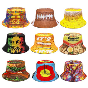 oly-0ba71af2e9ee6b63fa35fbfa75619d9f Wholesale Double Sided Food Print Bucket Hat Fashion Accessory for Unisex Sun Protection