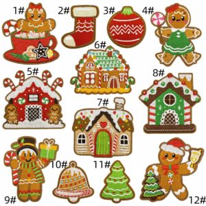 Christmas cloth stickers set of 12 pieces