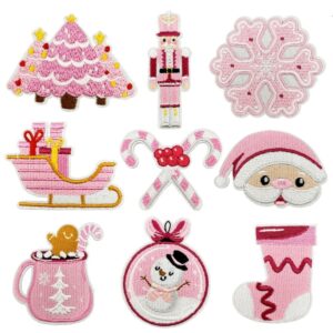 Pink christmas cloth sticker 8#