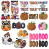 Wholesale Party Halloween Embroidered Patch Pumpkin Boo Letter Iron-On Applique for Costume DIY Accessory