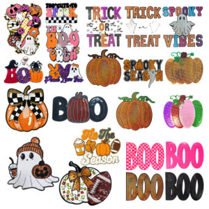 oly-0bd897caba980eb7c583de867865d4a5 Wholesale Party Halloween Embroidered Patch Pumpkin Boo Letter Iron-On Applique for Costume DIY Accessory
