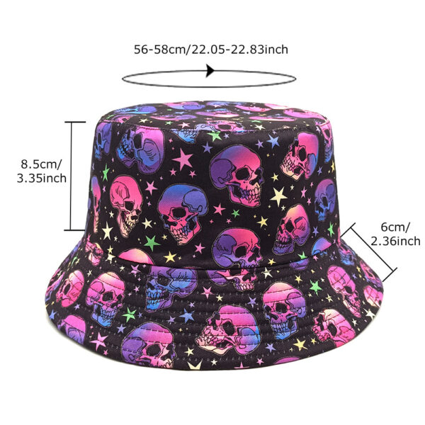 oly-0bdf73e0812c7df3cb1512eeb2ab4779 Wholesale Double Sided Colorful Skull Print Fisherman Hat for Outdoor Travel Sun Protection Fashion Accessory