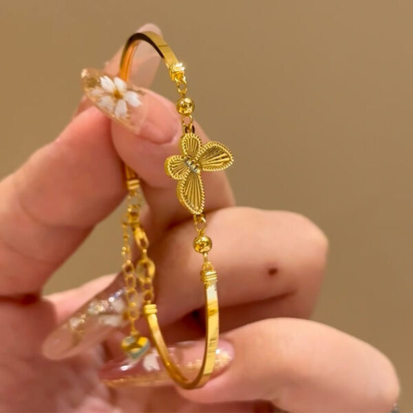 oly-0bef91c83679e4c934302b5fa11ebb18 Wholesale Butterfly Retro New Chinese Style Couple Bracelet - Alloy Electroplated, Gift for Couples