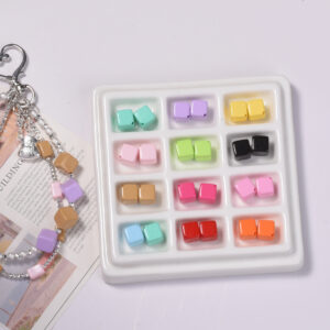 Wholesale Acrylic Electroplated Loose Beads for DIY Phone Chain Stylish Mixed Color Square Beads for Everyday Craft