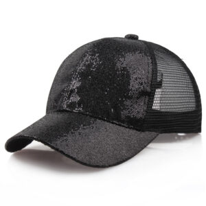 Wholesale Glitter Mesh Baseball Cap Ponytail Hat Summer Sunshade Everyday Trendy