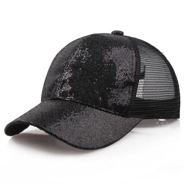 Wholesale Glitter Mesh Baseball Cap Ponytail Hat Summer Sunshade Everyday Trendy
