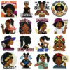 oly-0c29cf2db11bef945126c6a47d5156fd Wholesale Chic Black Girl Applique Patches Set - 16 Pcs Polyester Thread Fashion Accessory