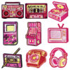 oly-0c521ad4faba2ef7442e0fd55b9ea989 Wholesale Trendy Pink Retro Record Player Game Console Embroidered Patch for Shoes Hats Boutique Gift