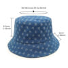 Wholesale Modern Heart Pattern Denim Fisherman Hat Navy Blue Casual Sun Hat