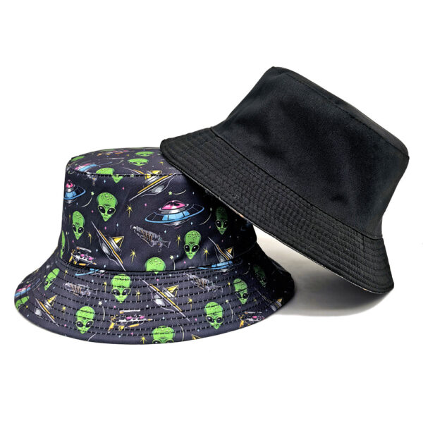 oly-0c985335093df0e8a60735fc7477573b Wholesale Spaceship Pattern Bucket Hat Double Sided Sun Protection Unisex Outdoor Hat for Men Women