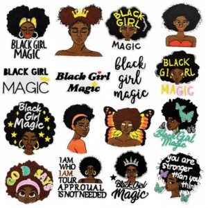 Wholesale Embroidered Black Girl Polyester Patch for Luggage Bag Charm Accessory