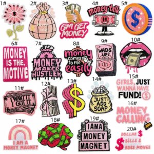 Money cloth patch set of 20 pieces