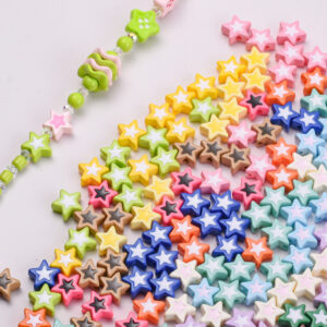 oly-0cd5736af9e55f36418593f9a4c22112 Wholesale Two Color Star Acrylic Beads DIY Jewelry Fashion Accessory for Resale Boutique