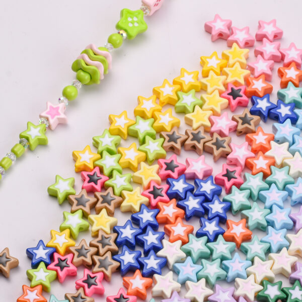 oly-0cd5736af9e55f36418593f9a4c22112 Wholesale Two Color Star Acrylic Beads DIY Jewelry Fashion Accessory for Resale Boutique