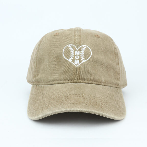 Wholesale Mom Heart Embroidered Distressed Baseball Cap Black Chic Fashion Accessory Gift