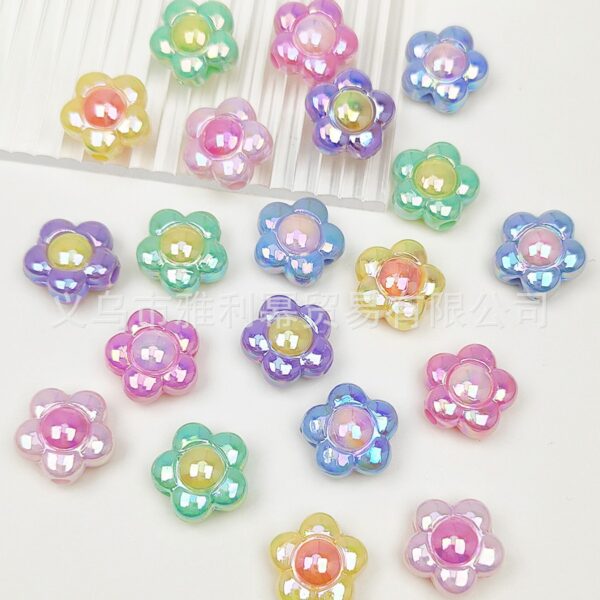 oly-0cefac332aff99efa7afdbfc596d3be3 Wholesale Sweet Candy Color Acrylic Flower Beads 5 Petal Shape Loose Beads for DIY Keychain Bag Charm and Jewelry Making Supplies