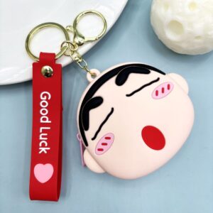 Coin purse - squinting shin-chan (leather cord)