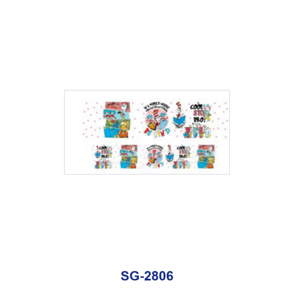 Wholesale 8pcs Kids Picture Book Cartoon Reading Theme Print 3oz Cup Stickers Wrap OLY Exclusive