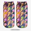 Wholesale Trendy 3D Digital Print Cartoon Short Socks Breathable Sweat Absorbing Polyester Cotton Everyday Fashion Accessory