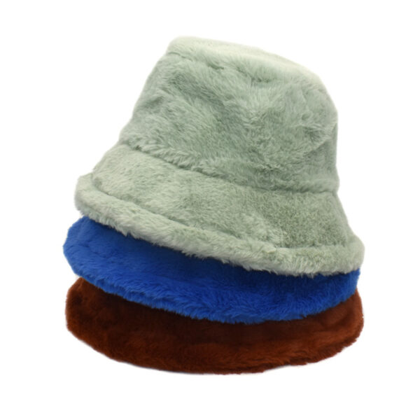 Wholesale Light Yellow Faux Rabbit Fur Bucket Hat Winter Outdoor Fashion Accessory Gift