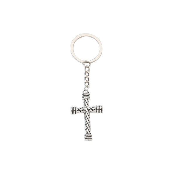 Wholesale European Style 3D Cross Shape Metal Car Keychain Pendant Fashion Accessory