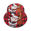 Wholesale Santa Pattern Bucket Hat Red Unisex Foldable Sun Hat Trendy Outdoor Accessory