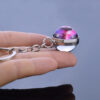 Wholesale Double Sided Ball Keychain Metal Custom Photo Key Ring for Gift Souvenir