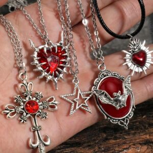 Wholesale Zinc Alloy Vintage Cross Pendant Necklace Set Gothic Dark Fashion Jewelry Accessory for Everyday Wear