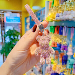 Pink bear-gold buckle (long rope)