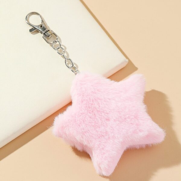 Wholesale Pink Faux Fur Star Keychain Bag Charm Cute Gift for Women Casual Accessory