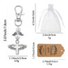 Wholesale Alloy Cross Guardian Angel Keychain Pendant White Mesh Bag Gift Decorative Accessory