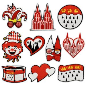 oly-0db235818561ce1fb72af62979cbecf9 Wholesale Red Clown Iron-On Patch, Polyester Carnival Decorative Applique, DIY Craft Supply