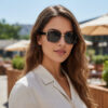 oly-0dbf2dd168b6c92814d0c90bc7c08dd8 Wholesale Stylish Retro Frameless Sunglasses UV400 Sun Protection Gold Frame Grey Lens Boutique Resale Accessory