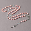 oly-0dd14d75a2217b3ffbc51744cf61086d Wholesale White Glass Beaded Cross Rosary Necklace with Pattern Fashion Accessory Gift