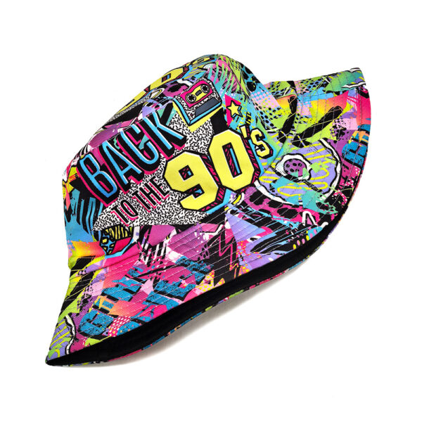 Wholesale Retro Cassette Tape Double Sided Bucket Hat for Outdoor Sun Protection