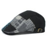 oly-0df0be64f35947b244bc4adcd0737238 Wholesale Black Spliced Plaid Forward Cap with Embroidery for Casual Summer Wear