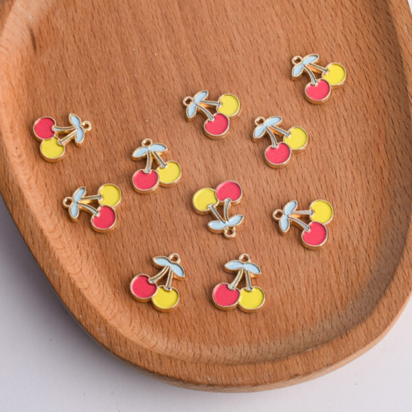 oly-0df6df3799cc9e4ecc6036dfbafae660 Wholesale Cherry Food Play Pendant Yellow Alloy Jewelry Accessory for DIY and Boutique Resale