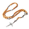 oly-0dfea3917761bb6a2c15219dbb8b3d44 Wholesale Handwoven Wooden Bead Rosary Cross Necklace Fashion Jewelry Accessory Gift Boutique