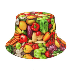 Wholesale Double Sided Fisherman Hat Vegetable Fruit Print Sun Hat for Outdoor Casual Everyday Use