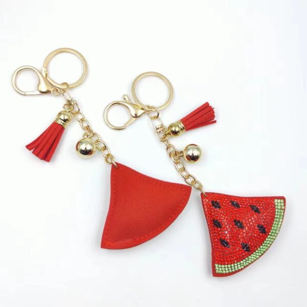 oly-0e2574c1e786d00437833482f6f814bd Wholesale Zinc Alloy Watermelon Rhinestone Keychain Chic Boutique Resale Jewelry Accessory Gift