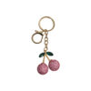 oly-0e356365bd7db7307f7cc18592ca3cba Wholesale Rustic Style White Ceramic Cherry Keychain with Rhinestones Car Key Accessory