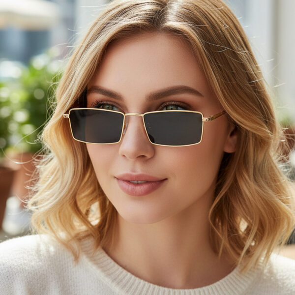 Wholesale Gold Metal Frame Sunglasses UV400 Gray Lenses Boutique Resale