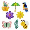 oly-0e4273c432fb98427da072c481803d05 Wholesale Colorful Embroidered Bee and Flower Patch for Summer Clothing DIY Accessory