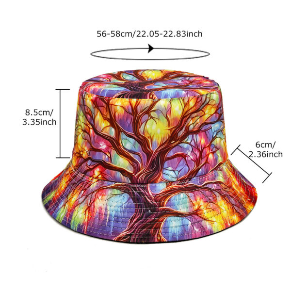 oly-0e50cb9707752cb047d3fa8e411ff8f9 Wholesale Fashion Bucket Hat Colorful Tree Pattern Outdoor Sun Protection Unisex Fashion Accessory