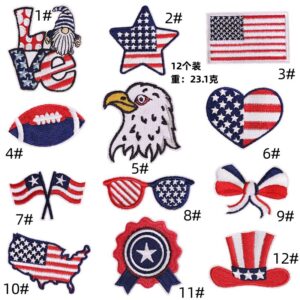 13 Flag Cloth Stickers (12) Pack